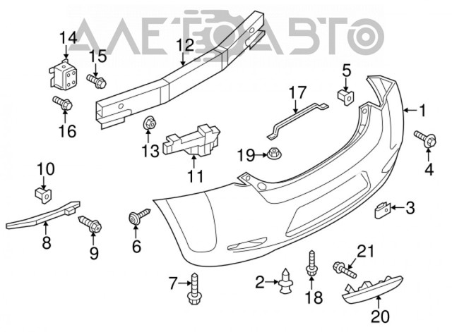 Кожух бампера заднього FPS FP5034950 ціна, від 241.81 USD