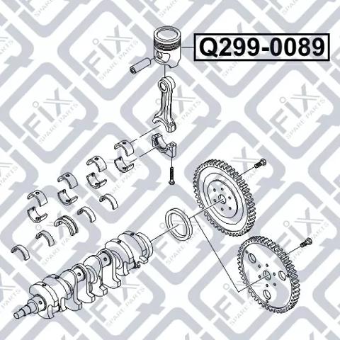 Поршень з пальцем без кілець, STD Q2990089 Q-fix