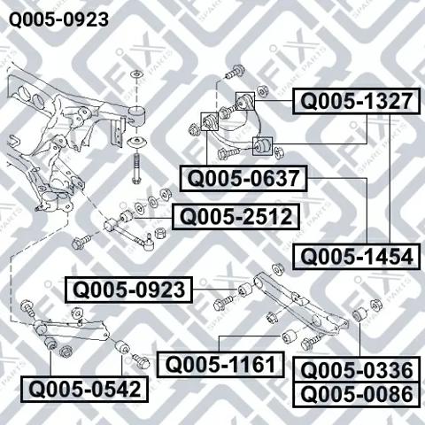 Сайлентблок заднього нижнього важеля Q0050923 Q-fix