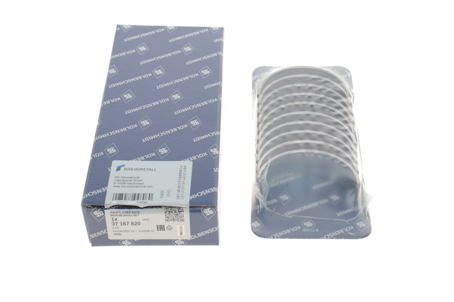 Вкладиші колінвала, корінні, комплект, 2-й ремонт (+0,50) Kolbenschmidt 37167620 ціна, від 17.87 USD