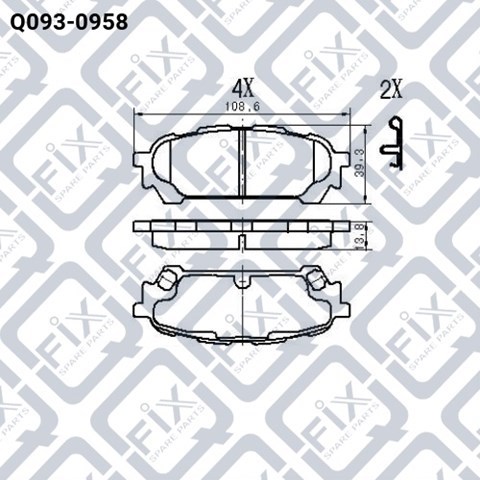 Q0930958 Q-fix Колодки гальмівні задні, дискові