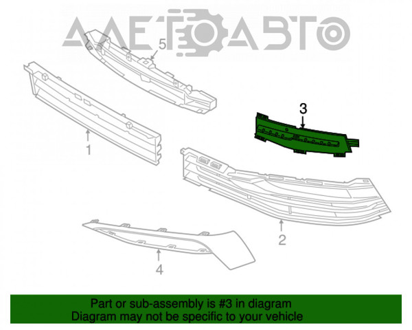 Решітка переднього бампера, внутрішня ліва FPS FP1447915 ціна, від 12.68 USD