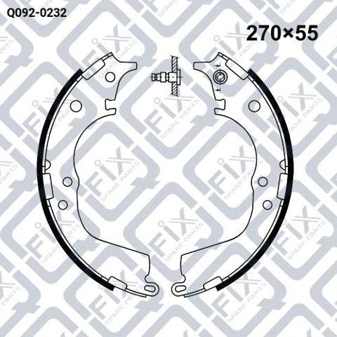 Q0920232 Q-fix Колодки гальмівні задні, барабанні
