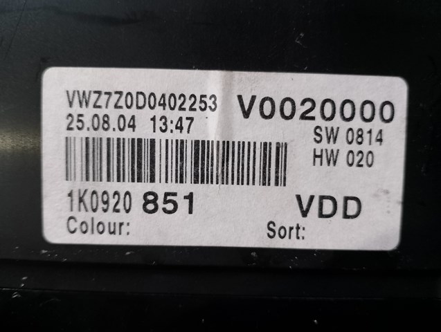 Прилади управління VAG 1K0920851 ціна, від 51.35 USD