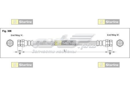 Шланг гальмівний задній HAEE1255 Starline