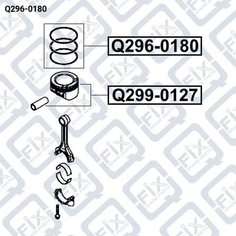 Q2960180 Q-fix Кільця поршневі на 1 циліндр, STD.