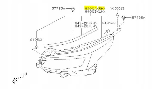 Фара права 84002AN12A Subaru