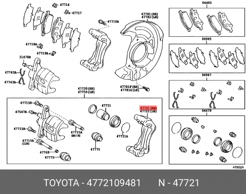 Скоба супорту переднього TOYOTA 4772109481