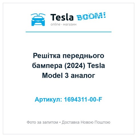 Решітка переднього бампера, центральна Tesla 169431100F