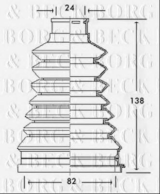 Пильник ШРУСа зовнішній, передній піввісі BCB2226 Borg&beck