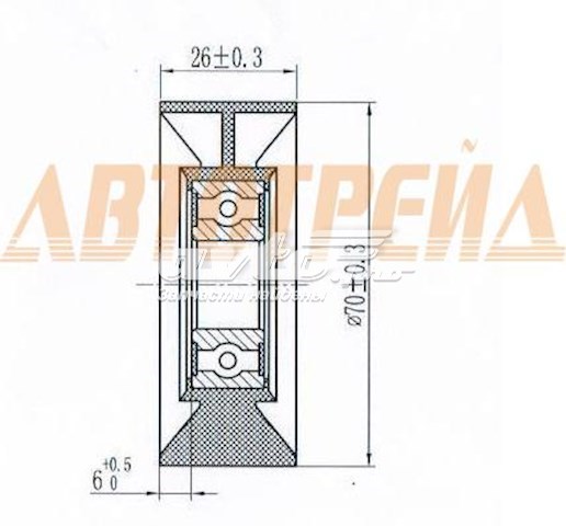 Ролик натягувача приводного ременя ST1662022011 SAT