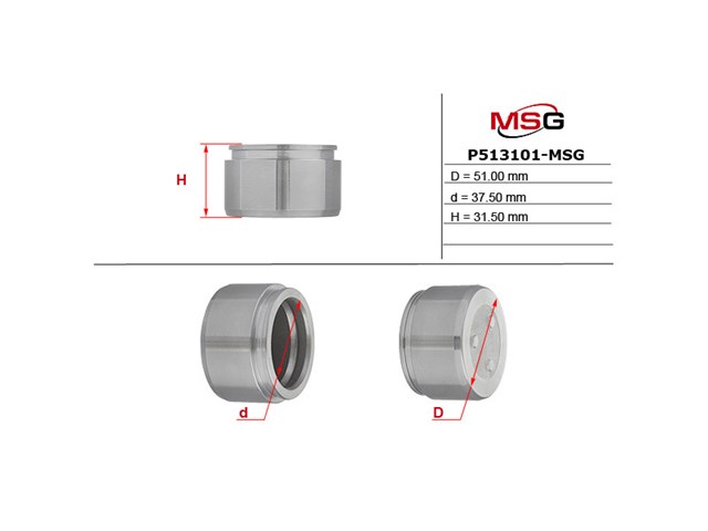 P486001MSG MSG Поршень гальмівного супорта переднього