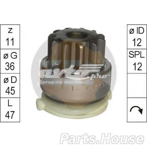 Купити ZN1714 ZEN Бендикс стартера