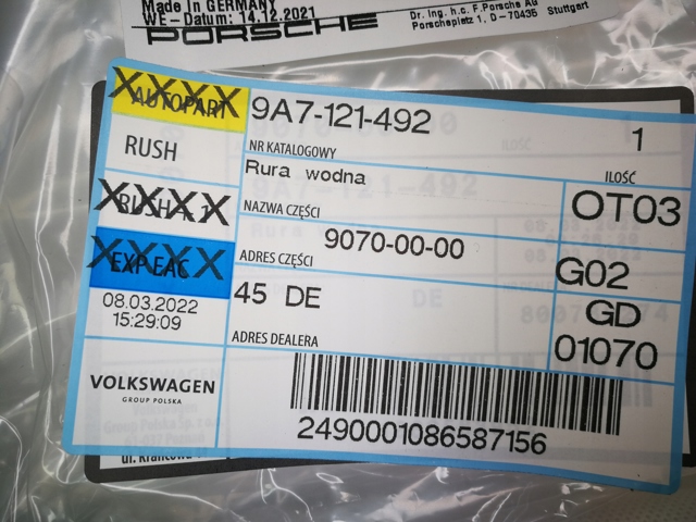 9A7121492 Porsche 