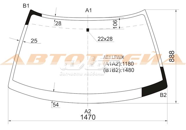 Автомобільне скло на Honda Concerto  HW