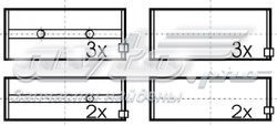 Вкладиші колінвала, корінні, комплект, 2-й ремонт (+0,50) 757022200X2PRS Peugeot/Citroen