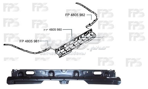 Кронштейн бампера заднього, правий FPS FP4805982