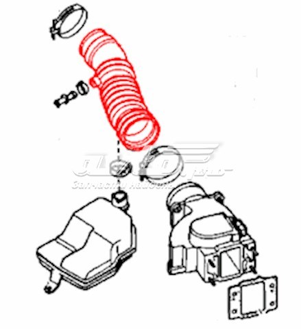 Патрубок повітряний, вихід повітряного фільтра Mazda 626 5 (GW) (Мазда 626)