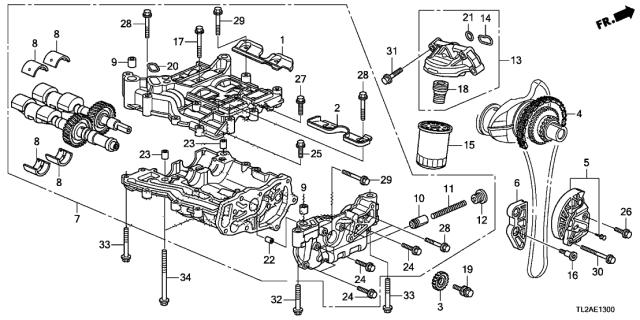 Прокладка адаптера маслянного фільтра 15312R40A01 Honda