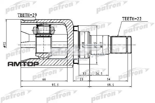 ШРУС внутрішній, передній PCV1750 Patron