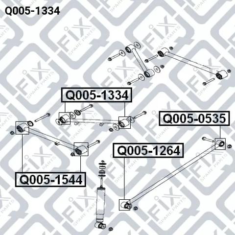 Сайлентблок заднього поздовжнього верхнього важеля Q0051334 Q-fix