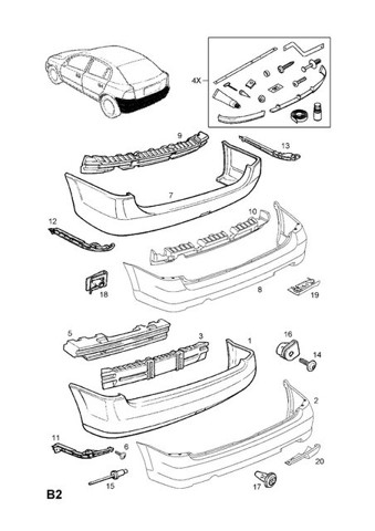 Абсорбер (наповнювач) бампера заднього 90559529 General Motors