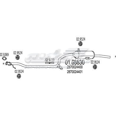 Глушник, задня частина 2870024502D Hyundai/Kia