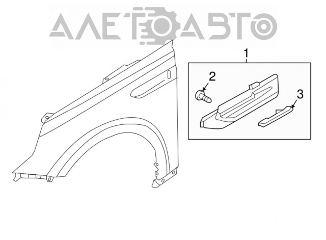 Накладка переднього лівого крила FPS FP4044321 ціна, від 14.91 USD