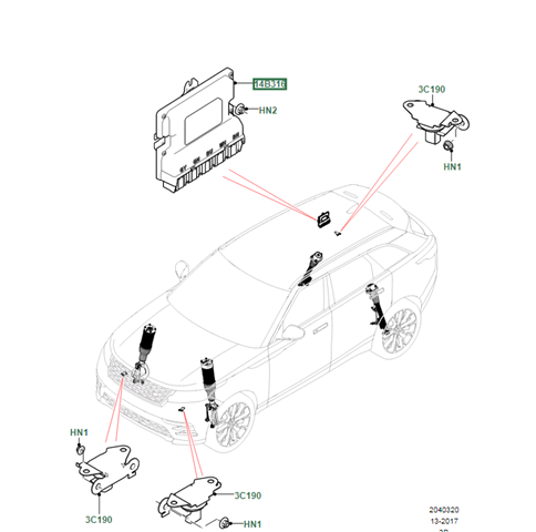 LR111479 Land Rover Модуль управління вирівнювання передньої підвіски