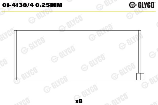 Вкладиші колінвала, шатунні, комплект, 1-й ремонт (+0,25) Glyco 0141384025MM ціна, від 14.04 USD