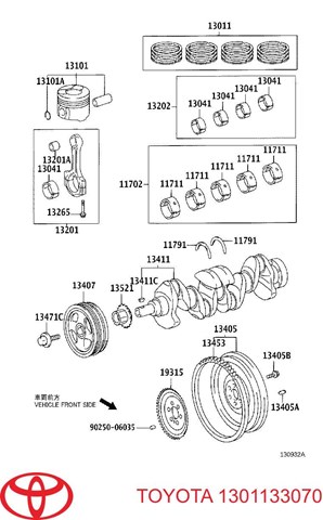 Кольца поршневые STD. TOYOTA 1301133070