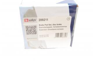 Задні гальмівні колодки 209211 Solgy