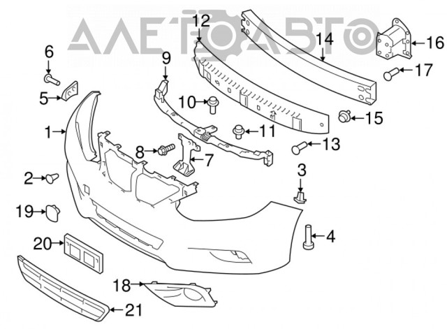 Праве кріплення переднього бампера FPS FP5053932 ціна, від 3.82 USD