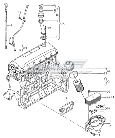 Направляюча щупа-індикатора рівня масла в двигуні Volkswagen Touareg 1 (7LA) (Фольцваген Туарег)