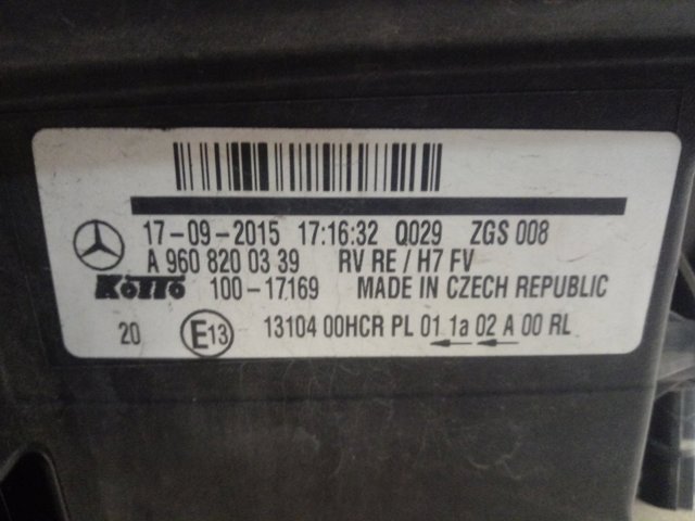 Фара права A9608200339 Mercedes