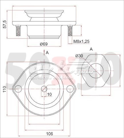 Опора амортизатора переднього 4860997405000 Daihatsu