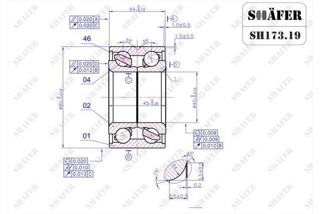Підшипник задньої ступиці SH17319 Shafer