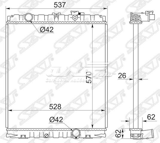 Радіатор основний SAT HY0017 ціна, від 140.45 USD