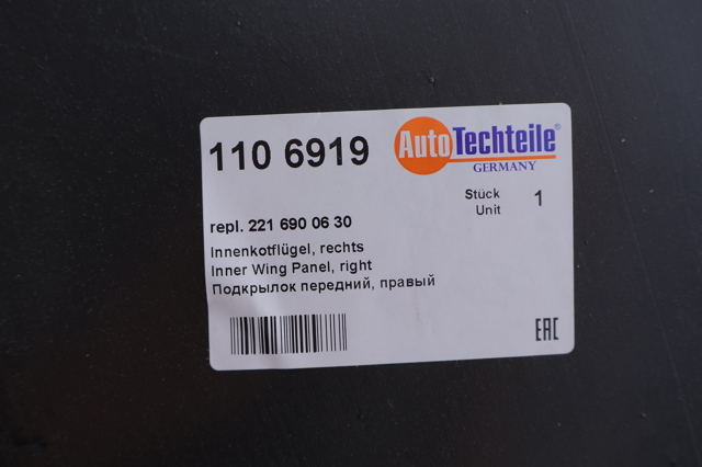1106919 Autotechteile Підкрилок переднього крила, правий задній