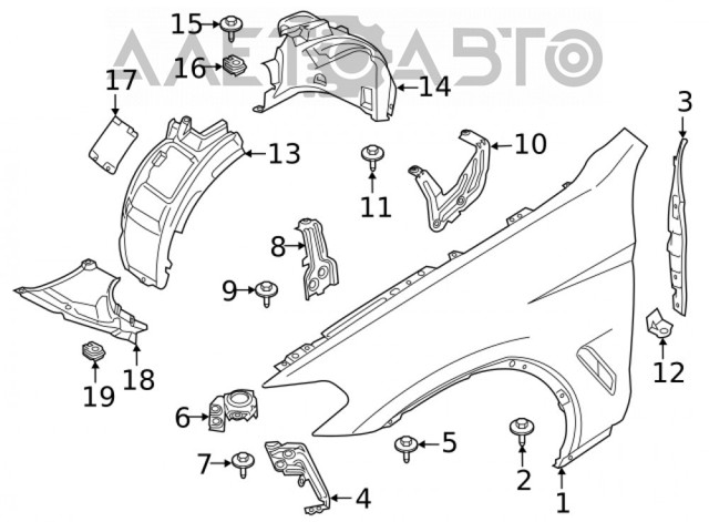 Крило переднє праве FPS FP1446312 ціна, від 200.23 USD