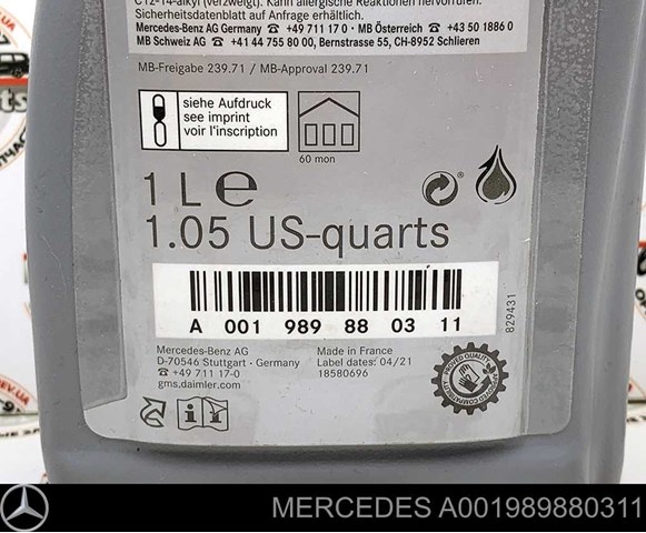 Трансмісійне масло Mercedes A000989730411PDNW ціна, від 83.50 USD