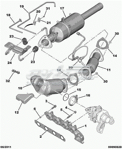 Конвертор-каталізатор (каталітичний нейтралізатор) 1610927880 Peugeot/Citroen