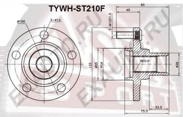 Маточина колеса передня Asva TYWHST210F ціна, від 23.27 USD