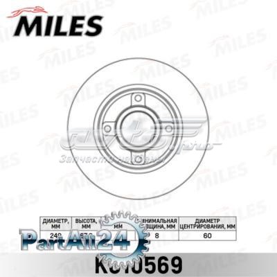 K010569 Miles диск гальмівний задній