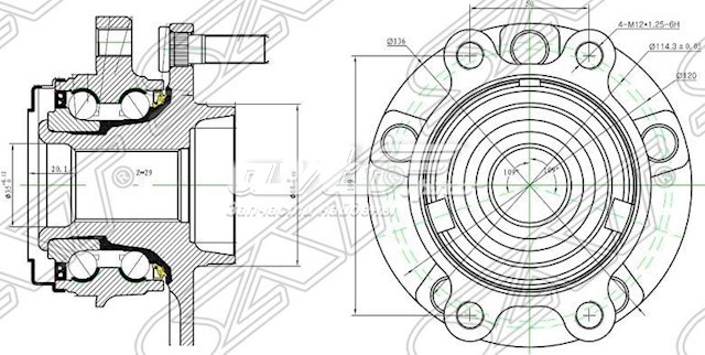 Купити ST40202JP01A SAT Маточини передніх коліс