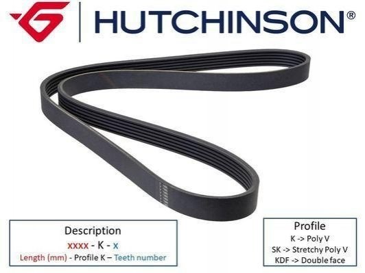 Клиновий ремінь Hutchinson 2498K6 ціна, від 17.53 USD