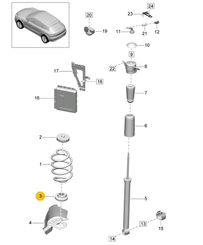 Проставка (гумове кільце) пружини задньої, нижня PORSCHE 8K0512297E