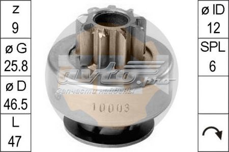 Бендикс стартера ZN10003 ZEN