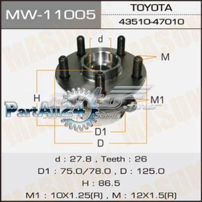 Маточина передня MW11005 Masuma