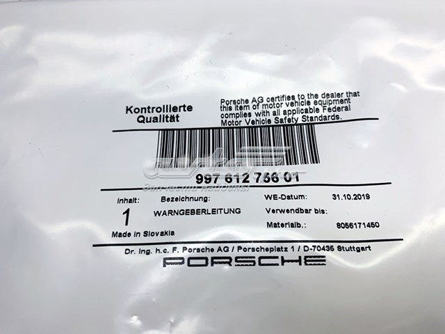 Датчик зносу гальмівних колодок, передній лівий Porsche 99761275601 ціна, від 18.15 USD